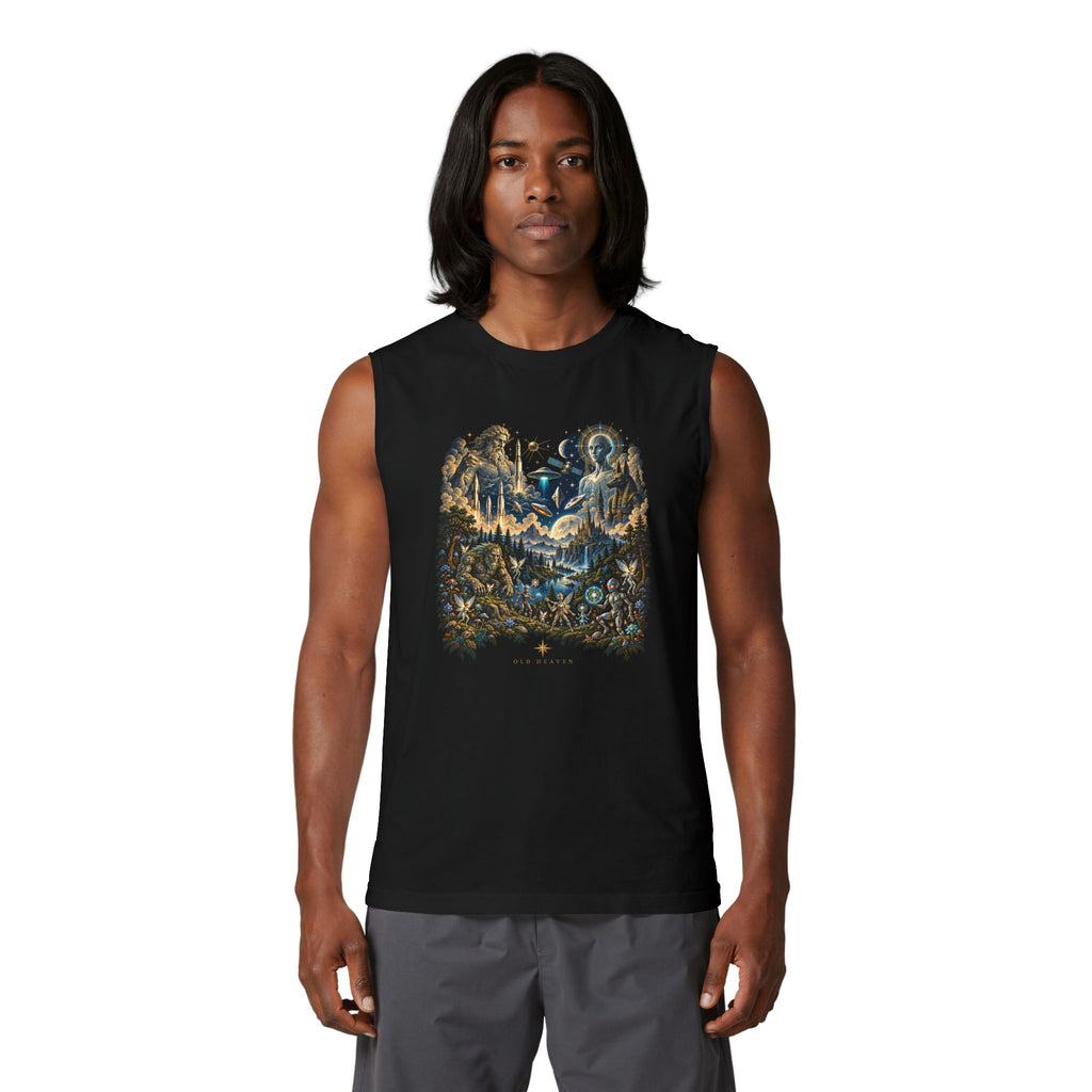 Old Heaven — Heaven and Earth Black Sleeveless Muscle Tee