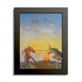 Arthur and Mordred by N. C. Wyeth, 1917, King Arthur illustration as an 8 x 10 in framed print in a black wood frame