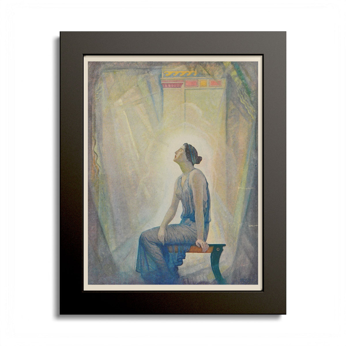 The Mourning Penelope by N. C. Wyeth, 1929, Odyssey illustration as an 8 x 10 in framed print in a black wood frame