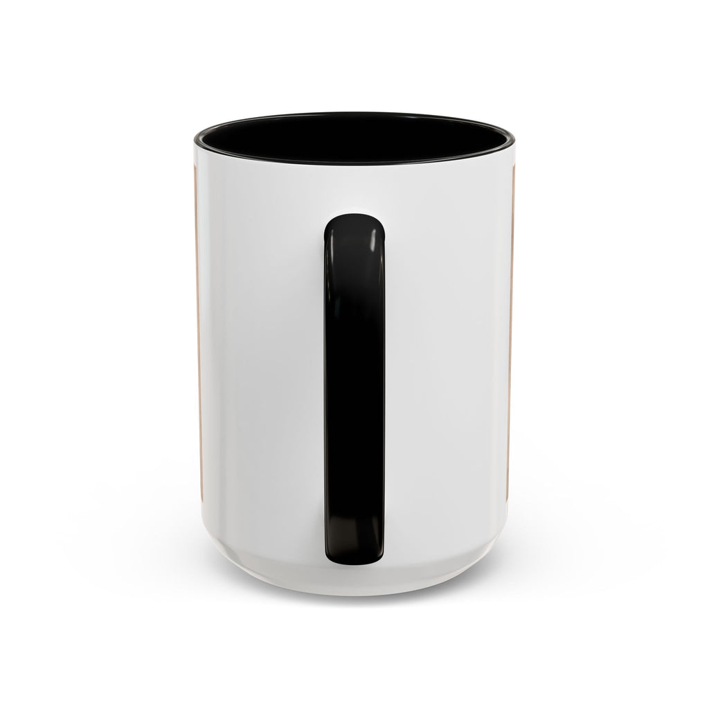 Hercules at Rest mug from the handle side, black handle and interior