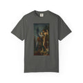 Old Heaven The Riddle tee in Pepper with Gustave Moreau's Oedipus and the Sphinx (1864) printed as a full panel on the front