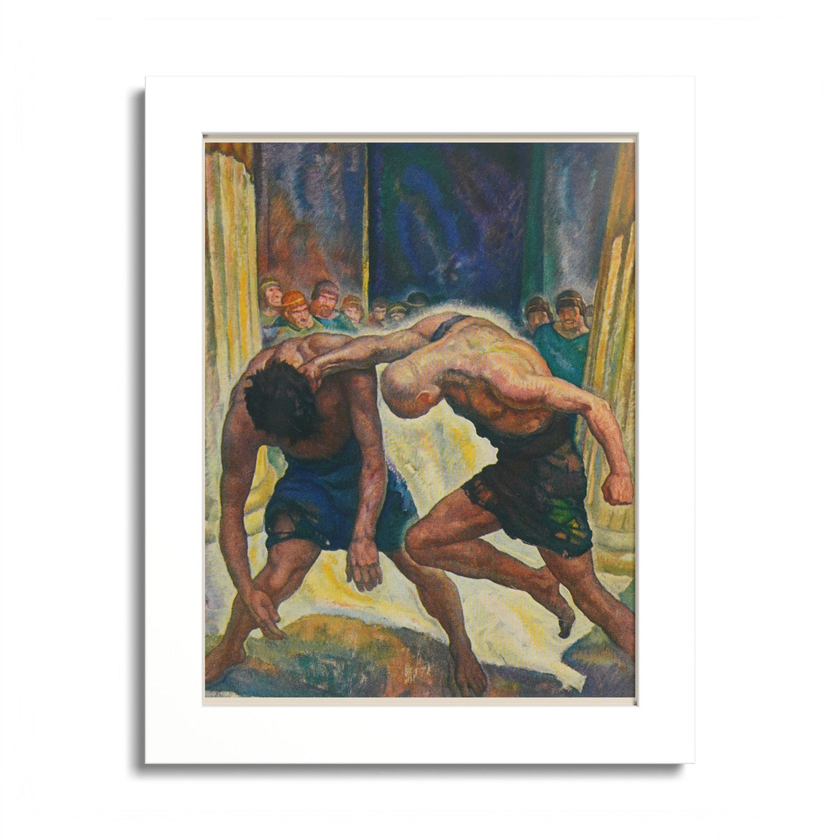 The Beggars' Fight by N. C. Wyeth, 1929, Odyssey illustration as an 8 x 10 in framed print in a white wood frame