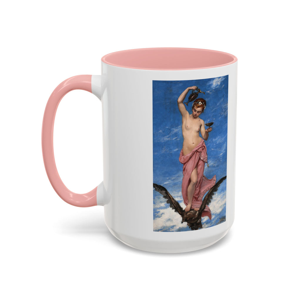 Hebe mug, other side, pink handle on the left: the same Carolus-Duran painting of Hebe