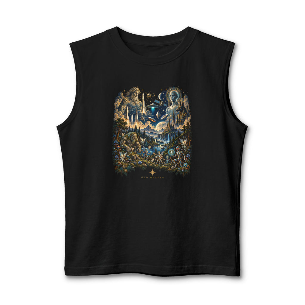 Old Heaven — Heaven and Earth Black Sleeveless Muscle Tee