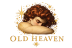 Old Heaven shop emblem — auburn classical portrait with gold celestial detail